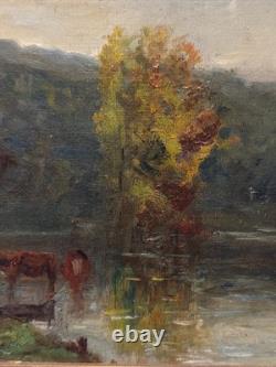 Paul Huet (1803-1869) Oil on canvas Underbrush with a pond