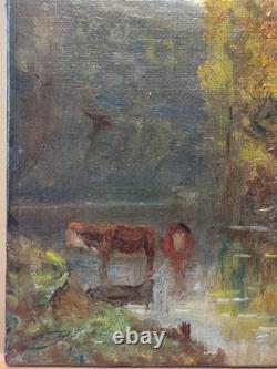 Paul Huet (1803-1869) Oil on canvas Underbrush with a pond