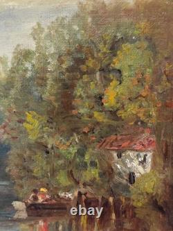 Paul Huet (1803-1869) Oil on canvas Underbrush with a pond