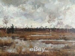 Paul Mathieu Ecole Belge 1900 Beautiful Table Hsp Landscape Painting Landscape