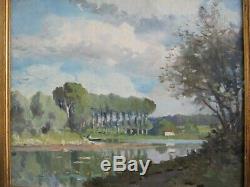 Paul Morchain 1876/1939 Background Landscape Estuary Britain Hsb 46 X 38 CM