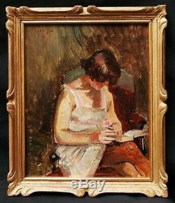 Paul Parfonry Painting Portrait Woman Undressed Toilet Privacy Modern Art