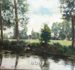 Paysage Impressionniste Circa 1930 Oil Signed Georges Frédéric Morvan 1885 1968