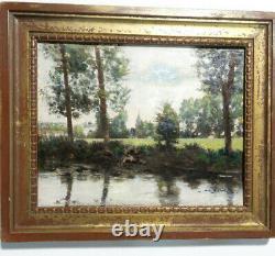 Paysage Impressionniste Circa 1930 Oil Signed Georges Frédéric Morvan 1885 1968