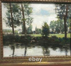 Paysage Impressionniste Circa 1930 Oil Signed Georges Frédéric Morvan 1885 1968