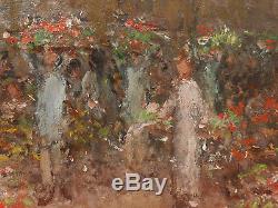 Pierre Chapuis Table Oil Wood Walk To Flowers Paris Post Impressionism