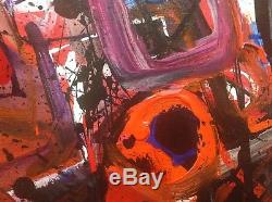 Pierre Fulcrand (1914-2000) Rare Hst Oil 1960 Abstract Lyrical Georges Mathieu