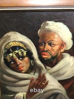 Pierre JAILLET (1893-1957) Large portrait oil painting on wood Orientalism