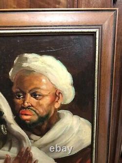 Pierre JAILLET (1893-1957) Large portrait oil painting on wood Orientalism