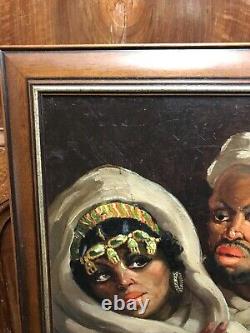 Pierre JAILLET (1893-1957) Large portrait oil painting on wood Orientalism