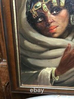 Pierre JAILLET (1893-1957) Large portrait oil painting on wood Orientalism