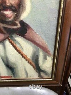 Pierre JAILLET (1893-1957) portrait painting oil on wood Orientalism