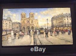 Pierre Saez L Oil Painting On Wood Of Our Lady Of Paris