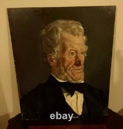 Portrait Dhomme Oil On Wood Panel Signed And Dated/ Theodore River