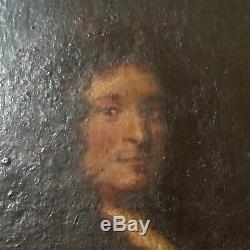 Portrait Jean Racine (1639-1699) Oil Painting On Wood Framed French Painting