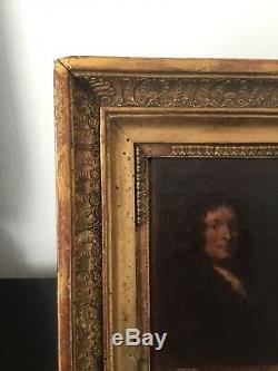 Portrait Jean Racine (1639-1699) Oil Painting On Wood Framed French Painting