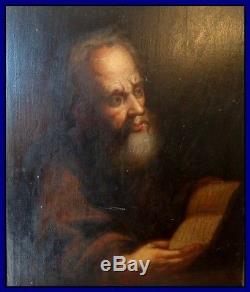 Portrait Of An Apostle Oil On Wood Late 18th Century Dutch School Frame