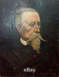 Portrait Of Gentleman. Oil On Wood. Signed Morales. Spain. Century Xix-xx