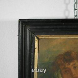 Portrait Of Lady Early 1900s Oil On Wood Signed