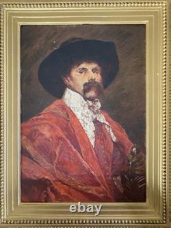 Portrait Oil Painting on Wood Panel, 19th Century