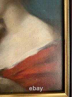 Portrait Style Jean-jacques Henner Oil On Wood Panel 19th (unsigned)