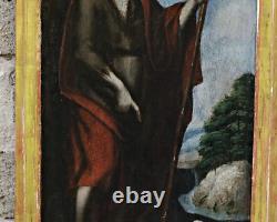 Portrait of Saint Agnes of Rome, Ancient Oil on Wood Painting circa 1700-1800