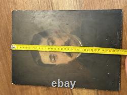 Portrait of a Man from the End of the 19th Century Oil on Wood Painting