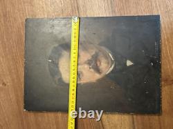 Portrait of a Man from the End of the 19th Century Oil on Wood Painting
