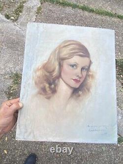 Portrait of a Young Woman & Painting & 1943 & 1940s & Oil on Wood Panel