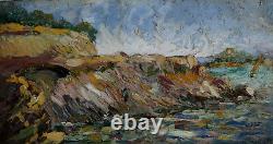 Powerful Impressionist 1900. Seaside Landscape In The South. Signed