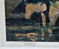 Preben Rasmussen Bridge In Paris Oil On Wood Signed With Frame