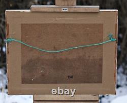 Preben Rasmussen Bridge In Paris Oil On Wood Signed With Frame