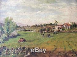 Quissac Gard 1898 Provence Signed A Delage Oil View Of Arbus France