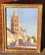 RenÉ Gilles. Church Of Grenade, Haute-garonne Oil Painting On Wooden Panel
