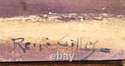 RENÉ GILLES. Church of Grenade, Haute-Garonne Oil painting on wooden panel