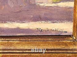 RENÉ GILLES. Church of Grenade, Haute-Garonne Oil painting on wooden panel