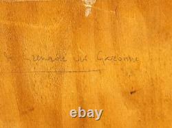 RENÉ GILLES. Church of Grenade, Haute-Garonne Oil painting on wooden panel
