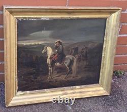 RIOL After Beauce Cavalry Officers Oil Painting on Wood Panel