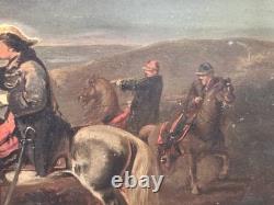 RIOL After Beauce Cavalry Officers Oil Painting on Wood Panel