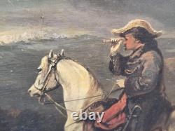 RIOL After Beauce Cavalry Officers Oil Painting on Wood Panel