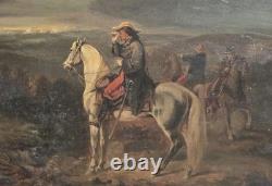 RIOL After Beauce Cavalry Officers Oil Painting on Wood Panel