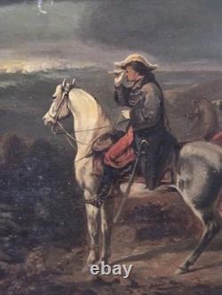 RIOL After Beauce Cavalry Officers Oil Painting on Wood Panel