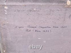 RIOL After Beauce Cavalry Officers Oil Painting on Wood Panel