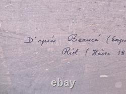 RIOL After Beauce Cavalry Officers Oil Painting on Wood Panel