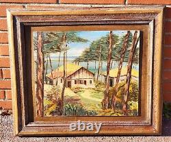 R. H. LAROSA. 1966. Coastal Scene. Oil painting on wood panel signed