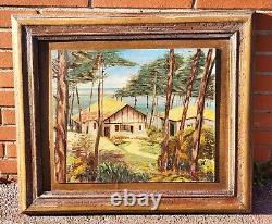 R. H. LAROSA. 1966. Coastal Scene. Oil painting on wood panel signed