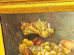 R. MARIO. Still Life with Fruits. Oil painting on wood panel