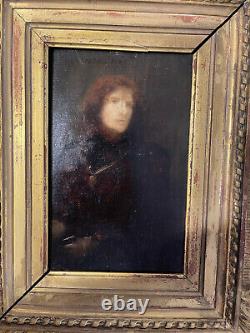 Rare Charles Sprague Pearce Sarah Bernhardt Signed Painting Oil On Panel