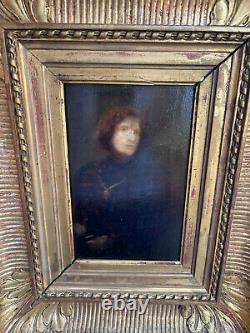 Rare Charles Sprague Pearce Sarah Bernhardt Signed Painting Oil On Panel