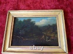 Rare Miniature Painting Landscape 1835 English Painter Xixth Oil On Panel